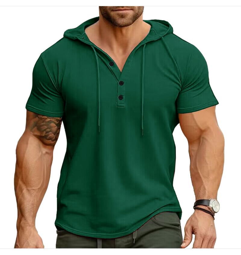 Men's sports and fitness short sleeved T-shirt