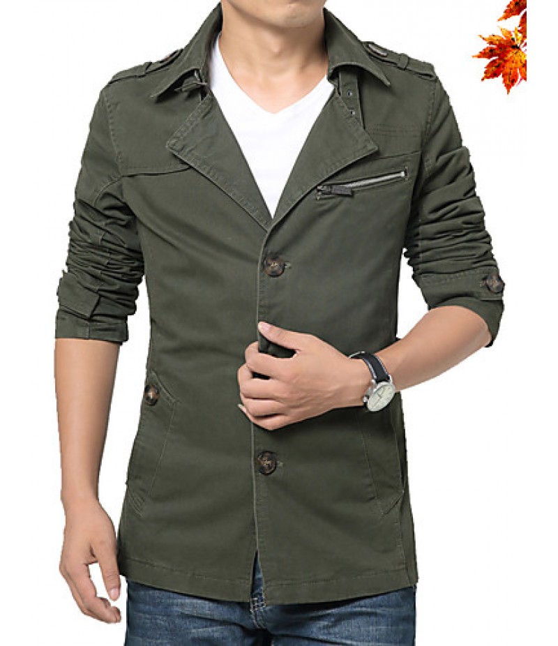 Men's new winter men jackets windbreaker pure color coat blazer HXTX-5793