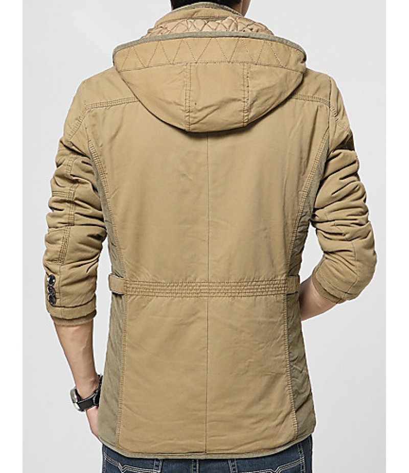 In the spring of 2016, Korean men's thick cotton coats pure hooded cotton male adolescents