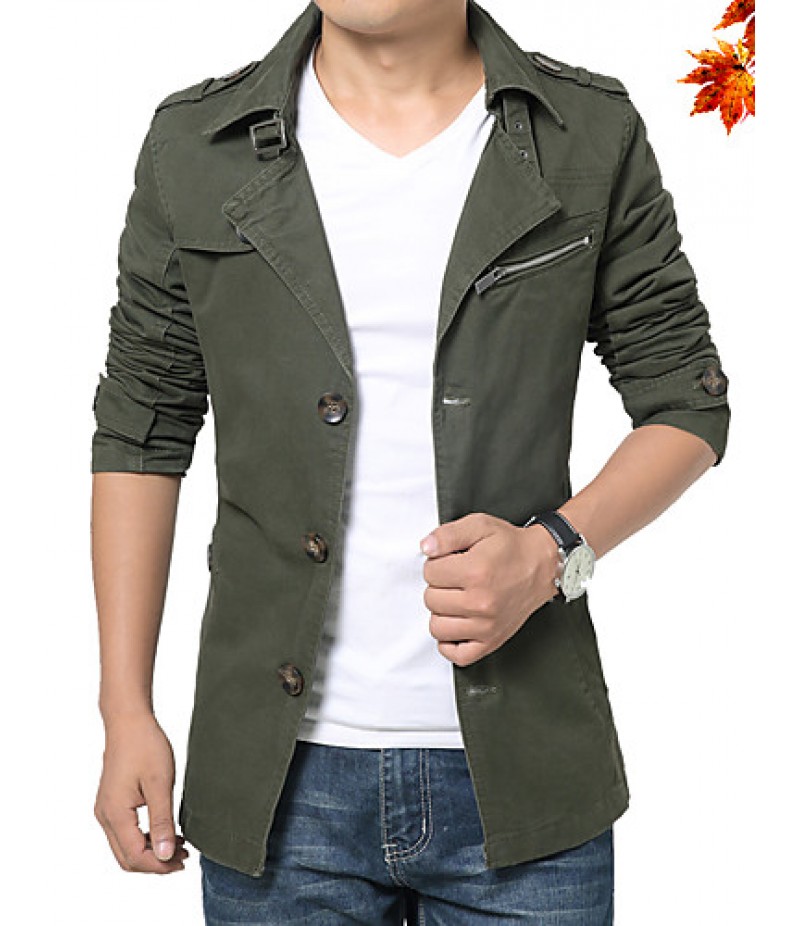 Men's new winter men jackets windbreaker pure color coat blazer HXTX-5793