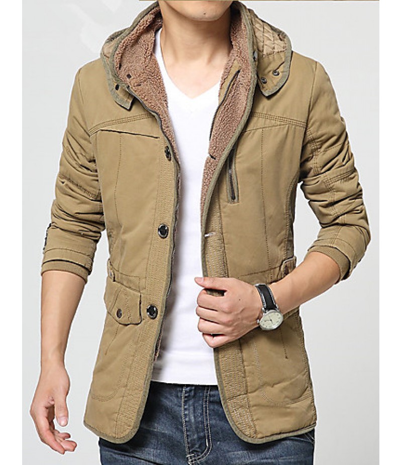 In the spring of 2016, Korean men's thick cotton coats pure hooded cotton male adolescents