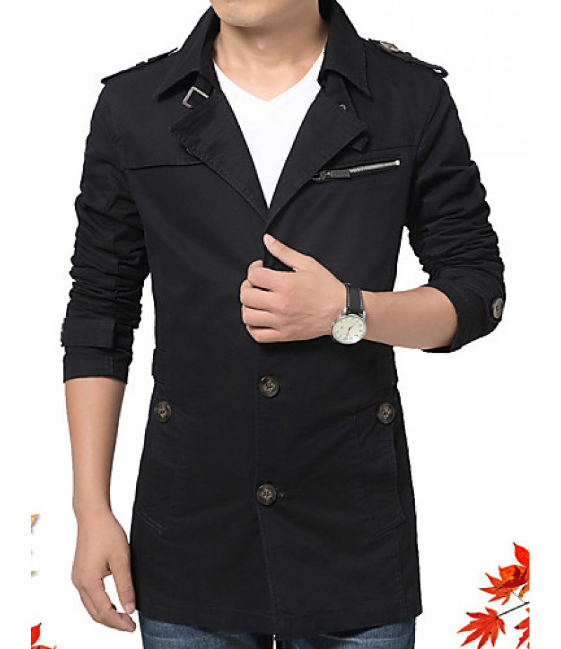 Men's new winter men jackets windbreaker pure color coat blazer HXTX-5793