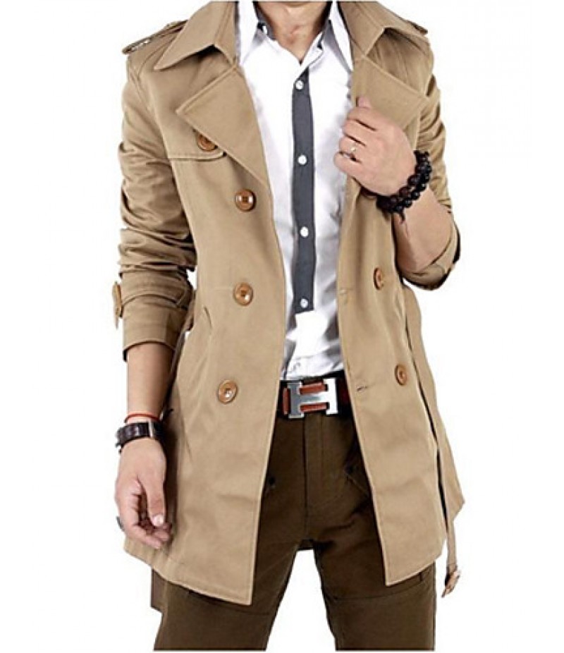 Men Autumn Trench Coat Men Double Breasted Trench Coat Men Outerwear Casual Coat Men's Jackets Windbreaker SOUH9